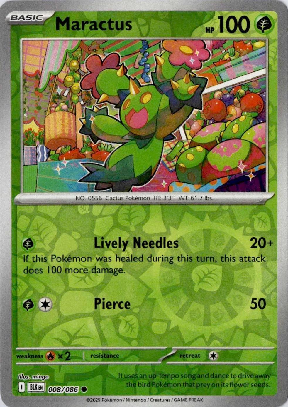 Black Bolt Maractus [Reverse] Pokémon card
